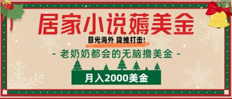 【副业】居家小说薅美金-拆解海外撸美金项目月入2000美刀详细指导