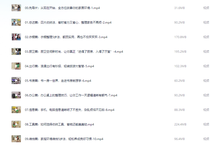超实用的家居收纳课【1.5GB】