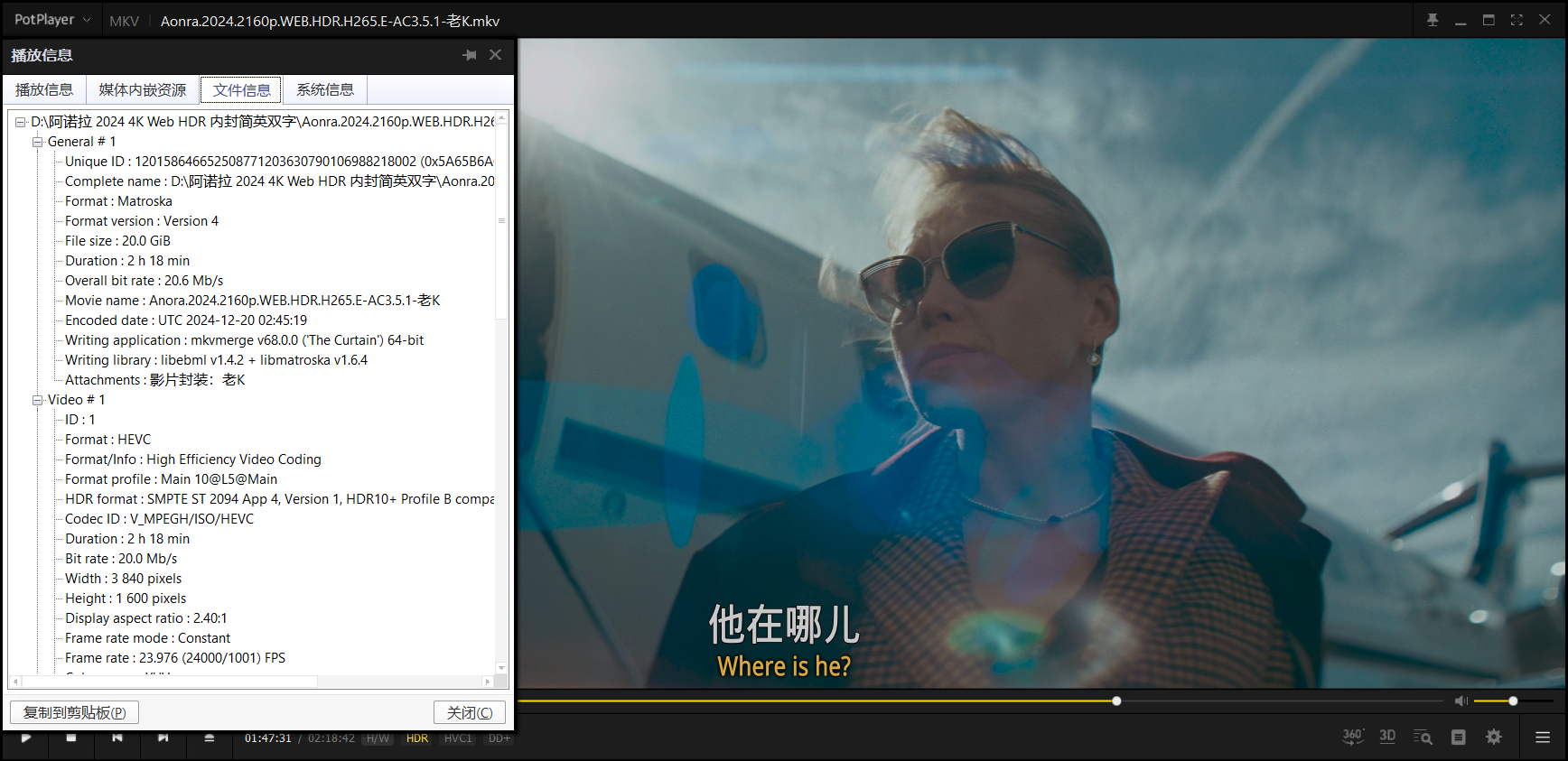 阿诺拉 2024 4K Web HDR DIY简英双字 老K 20G