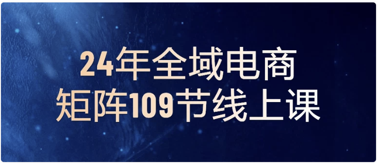 24年全域电商矩阵109节线上课 【4GB】