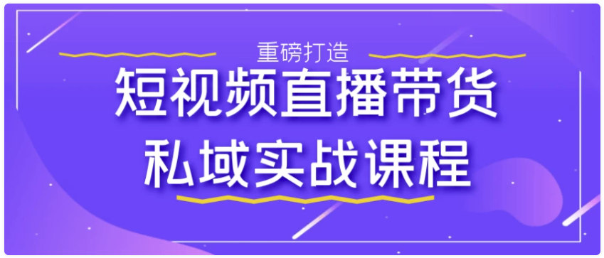 短视频直播带货私域实战课程 【9GB】