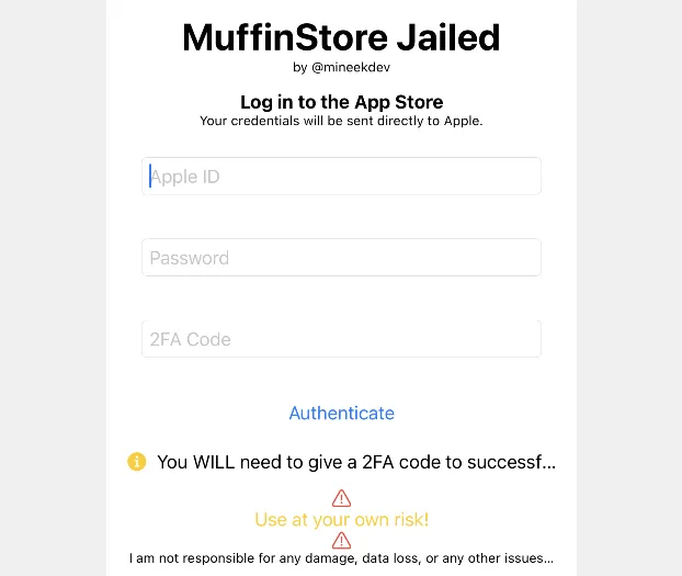 MuffinStoreJailed 1.0 iOS 手机端App降级工具 【157K】