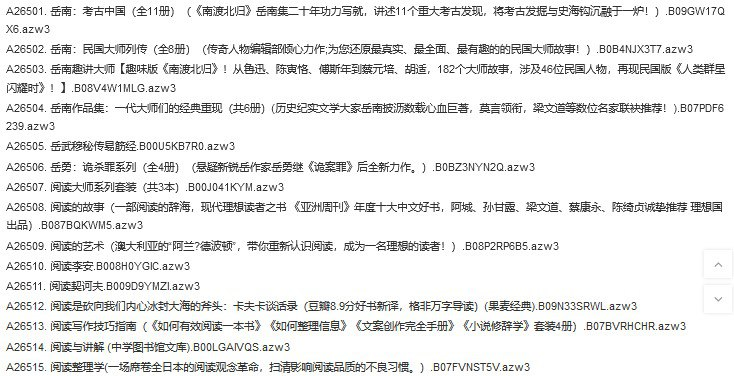 《亚马逊原版电子书》上新 序号A26501--A27000 共500本 [azw3]【5g】