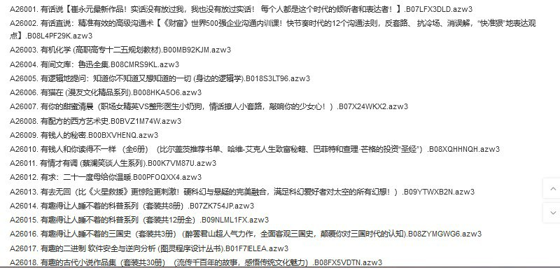 《亚马逊原版电子书》上新 序号A26001--A26500 共500本 [azw3] [3.8G]