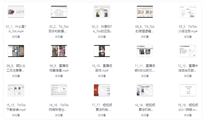 从零到百万!TikTok直播间打造教程,涵盖小店运营、直播技巧及短视频制作 【538MB】