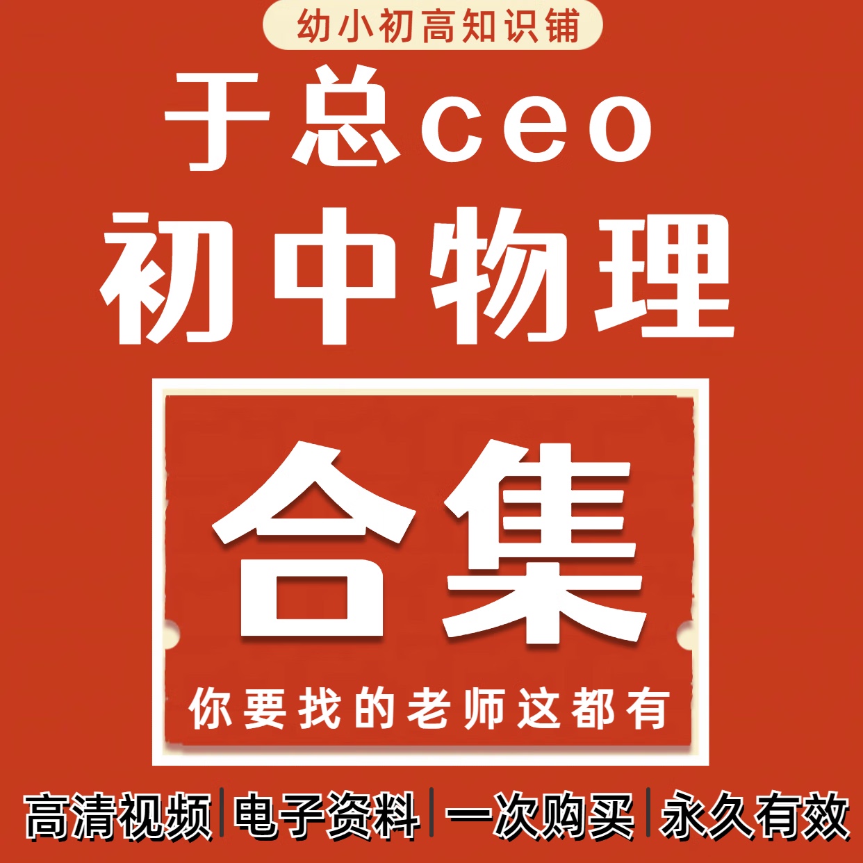 2025年2月最新于总CEO初中物理全套视频课44GB