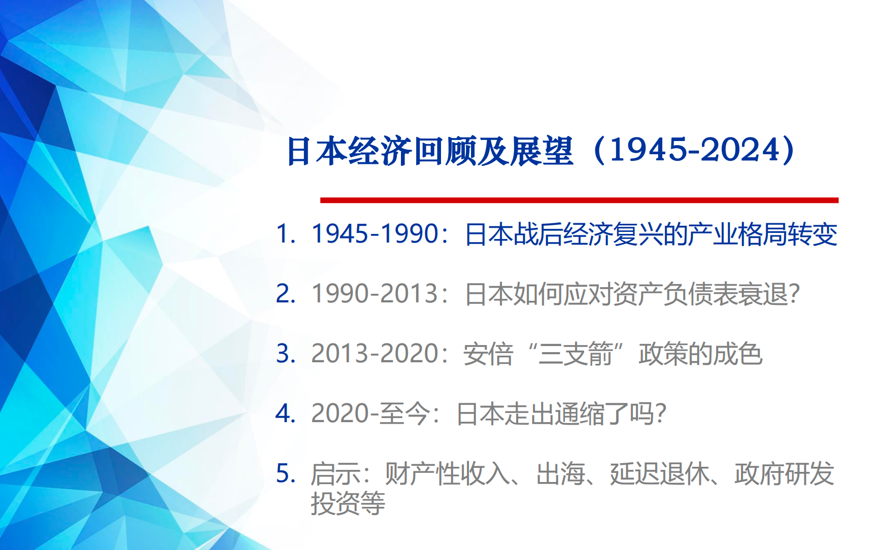 日本经济回顾及展望(1945-2024) 【PDF】【3M】