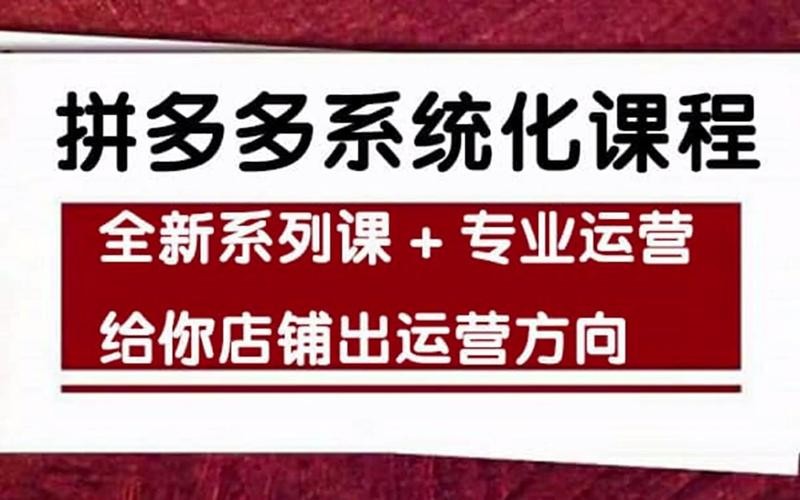拼多多系统化运营课程（电商运营）【MP4】【3.28GB】