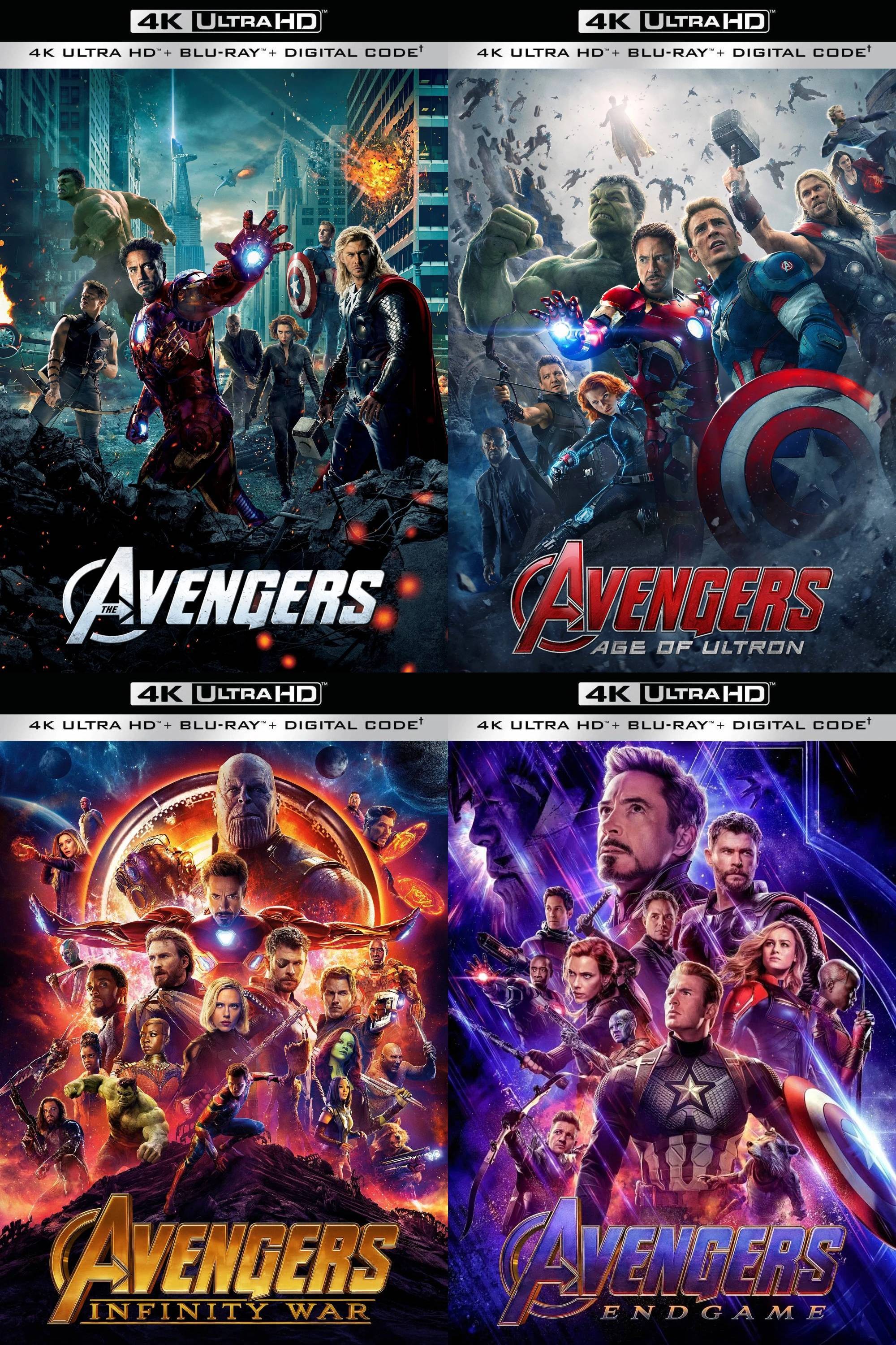 复仇者联盟1-4合集典藏版【4K蓝光原盘REMUX】 HDR10【杜比全景声国英双音轨】内封简繁英双语特效字幕     [170.3G]
