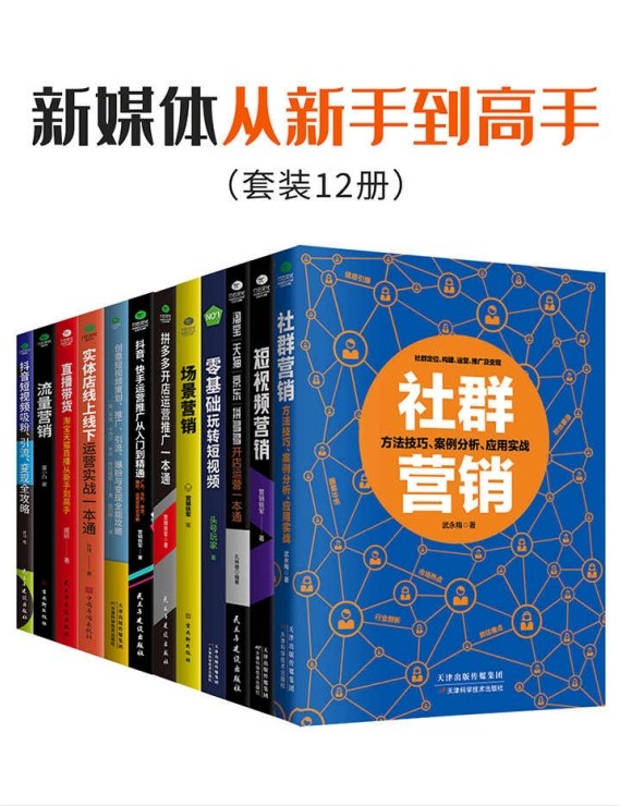 《新媒体从新手到高手》套装12册 低成本获取百万粉丝的营销套路 [pdf] [62.6MB]