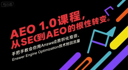 大卫AEO 1.0 课程，从SEO到AE0的基命性转变，手把手教会你用AnswerEngineOptimization技术抢回流量【638MB/MP4】