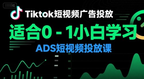 万三老师Tiktok短视频广告投放，适合0-1小白学习ADS短视频投放课【1.4GB/MP4】