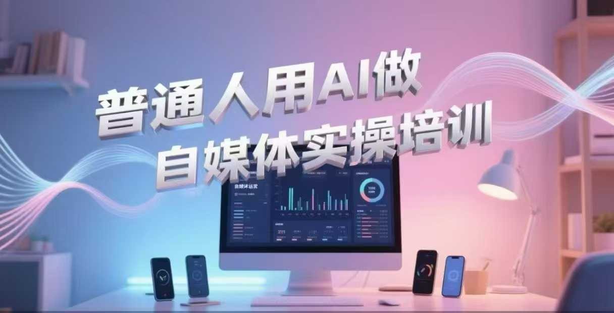 普通人用AI做自媒体实操培训，普通人一个人用ai做自媒体，视频制作、短视频引流、直播带货，轻松入门【3.4GB/MP4】