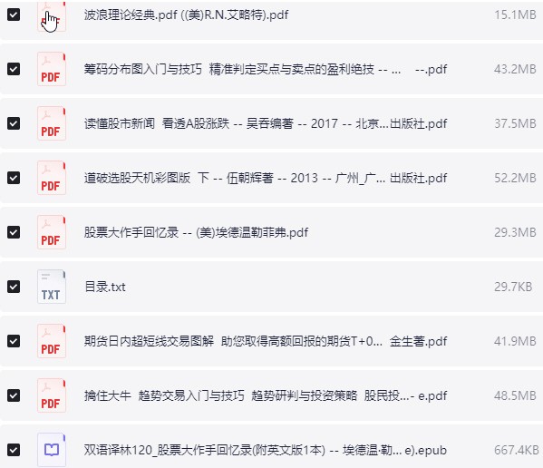 股票相关书籍（590本+）pdf+doc+epub【10.1GB】