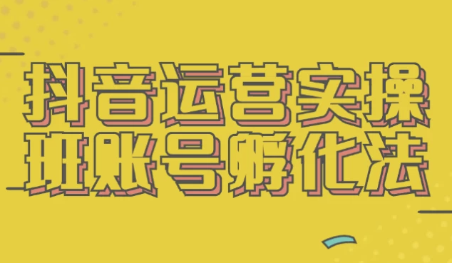 抖音运营实操班账号孵化法 【623MB】